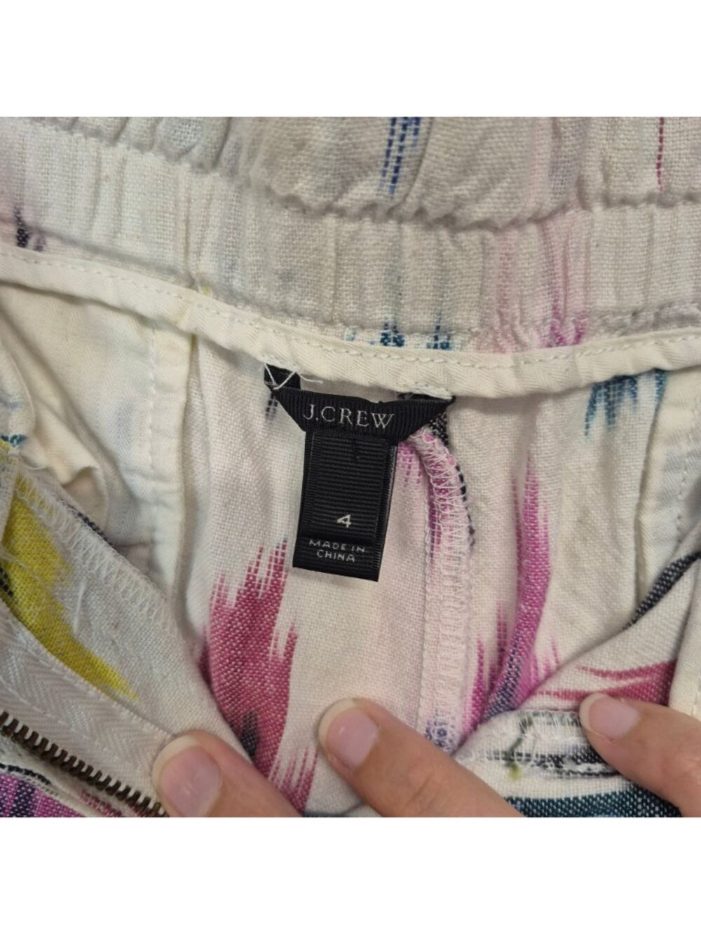 J. Crew Womens Summer Multicolor Ikat Print Shorts Size 4 - Picture 5 of 8